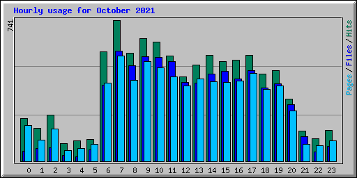 Hourly usage for October 2021